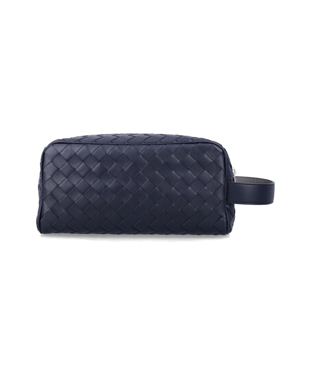 BOTTEGA VENETA Темно-синяя кожаная барсетка, фото 2