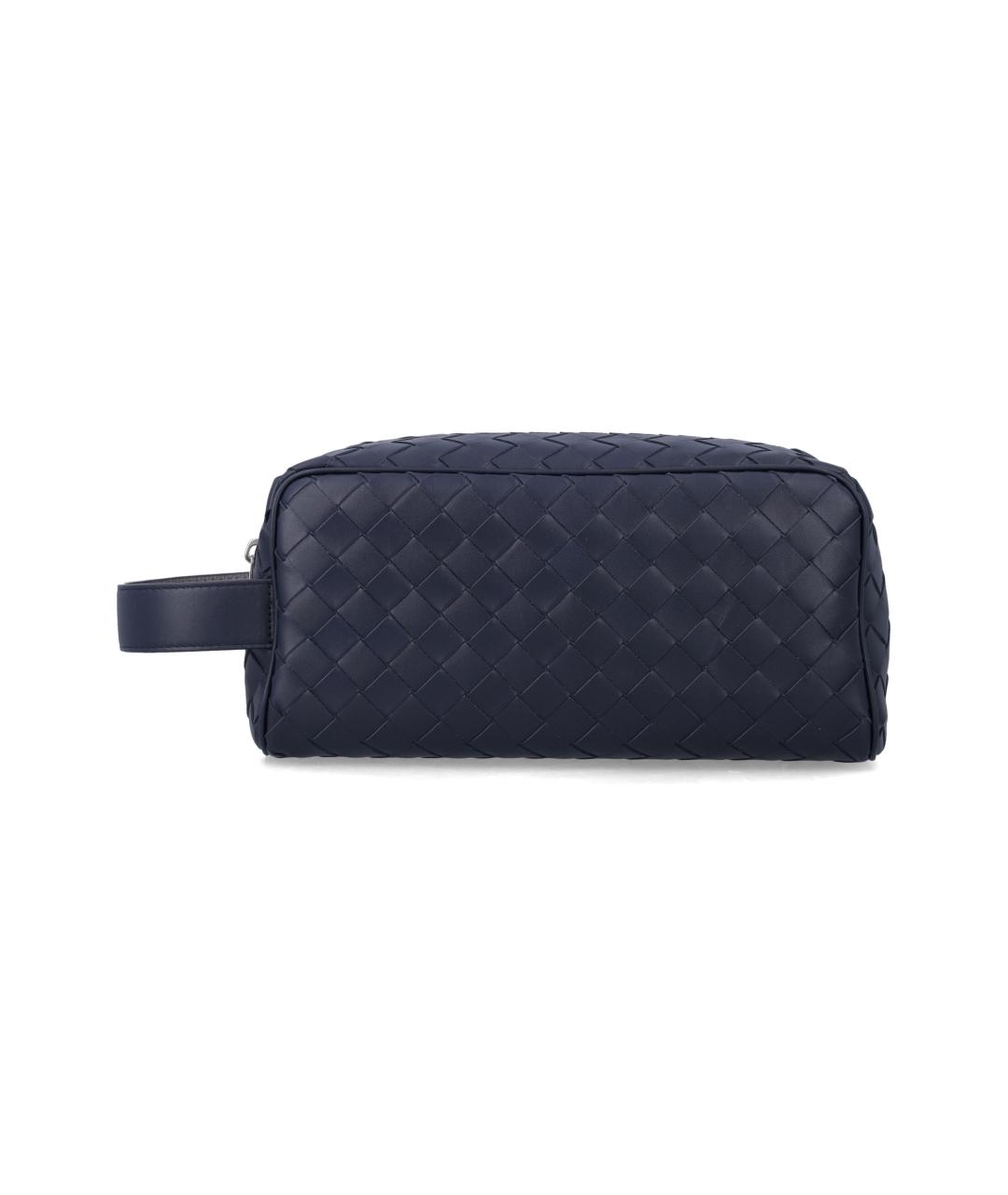 BOTTEGA VENETA Темно-синяя кожаная барсетка, фото 5