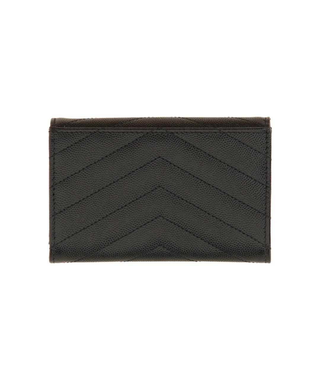 SAINT LAURENT Черный кожаный кошелек, фото 4