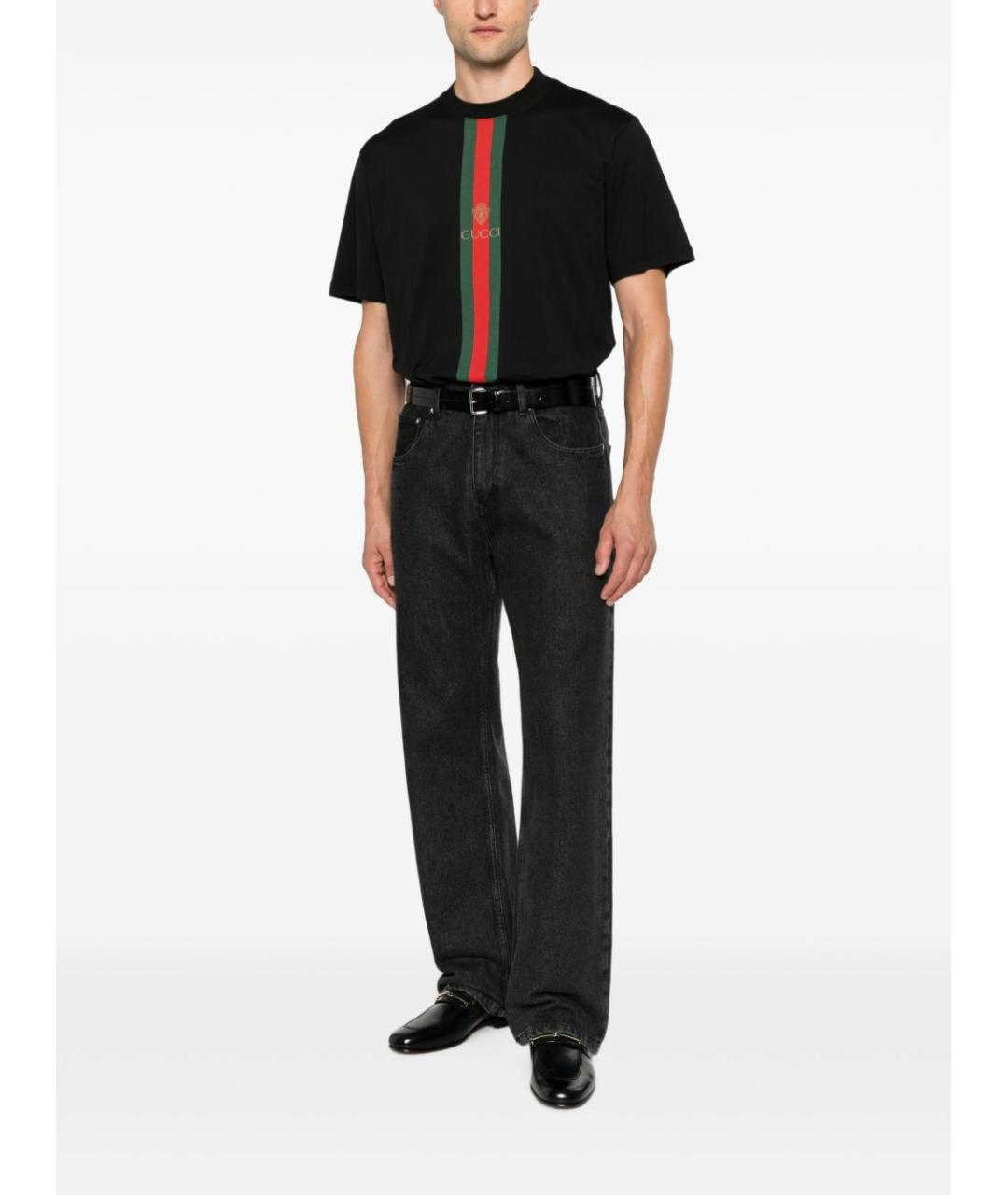 GUCCI Черная хлопковая футболка, фото 5