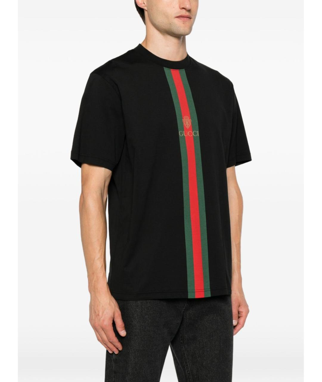 GUCCI Черная хлопковая футболка, фото 3