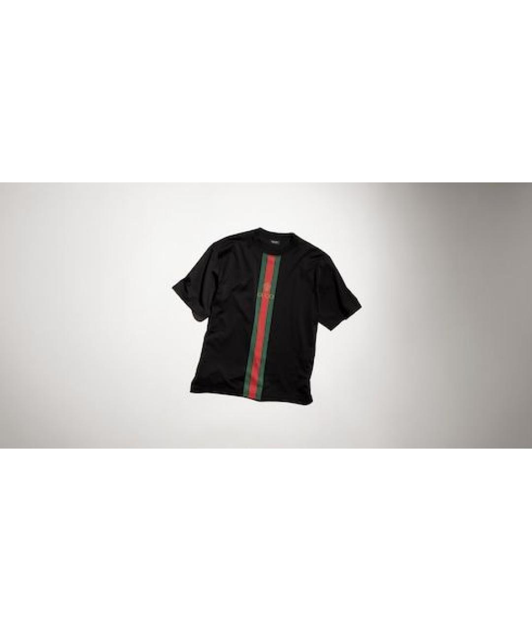 GUCCI Черная хлопковая футболка, фото 6