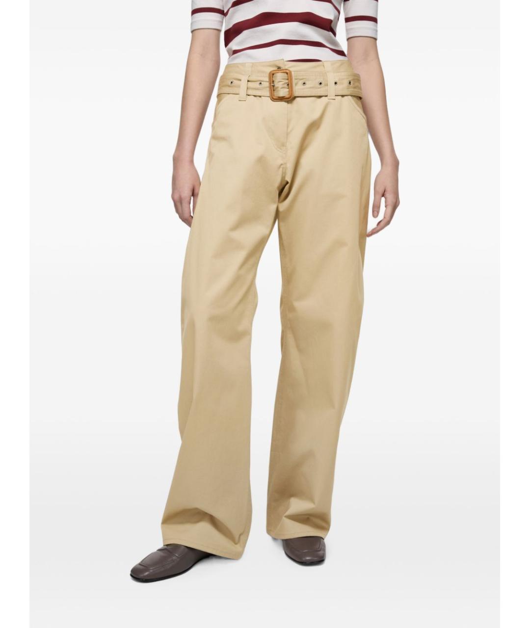 ACNE STUDIOS Бежевые хлопковые прямые брюки, фото 3