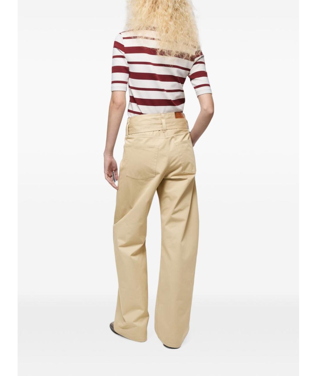 ACNE STUDIOS Бежевые хлопковые прямые брюки, фото 5
