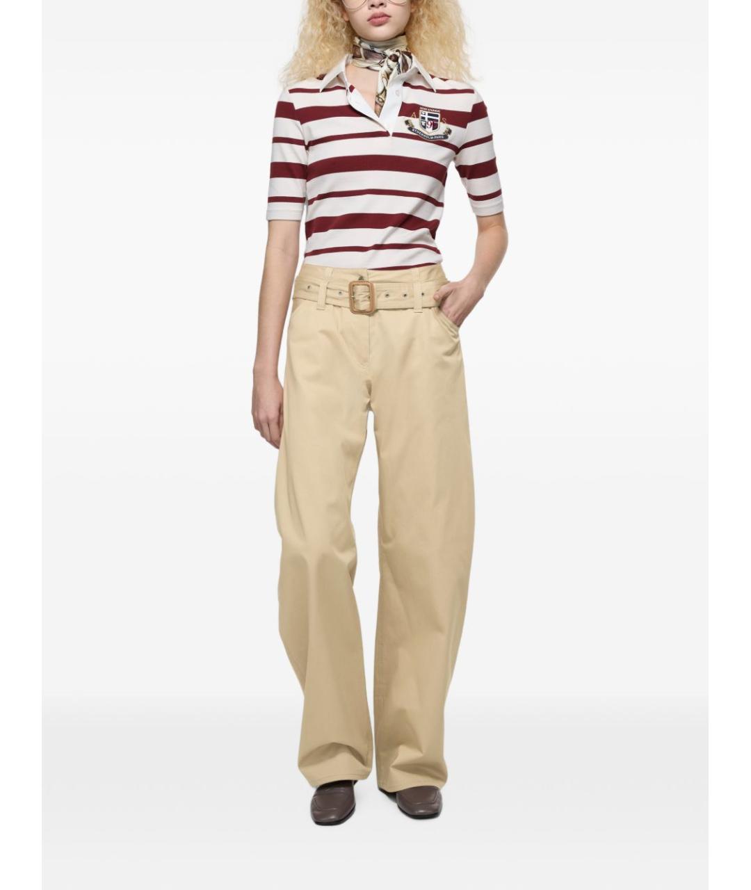 ACNE STUDIOS Бежевые хлопковые прямые брюки, фото 4