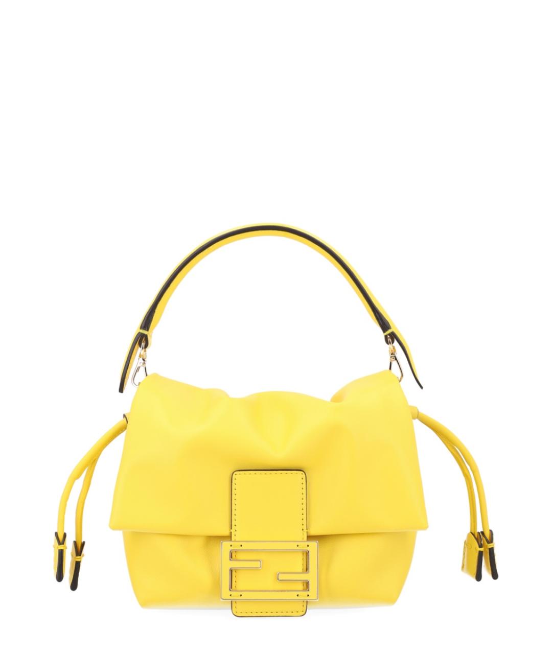 FENDI Желтая кожаная сумка через плечо, фото 1