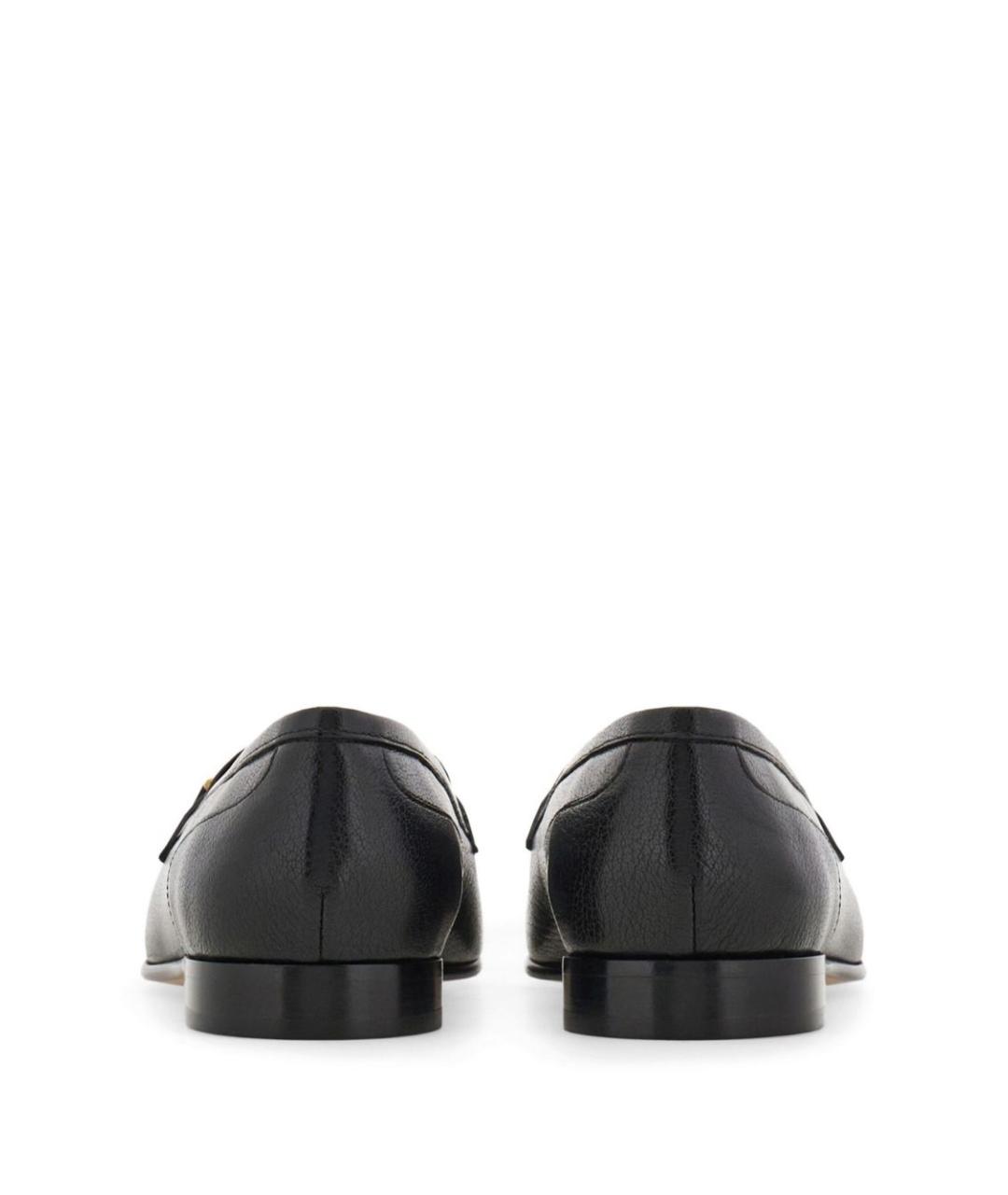 FERRAGAMO Черные кожаные лоферы, фото 2