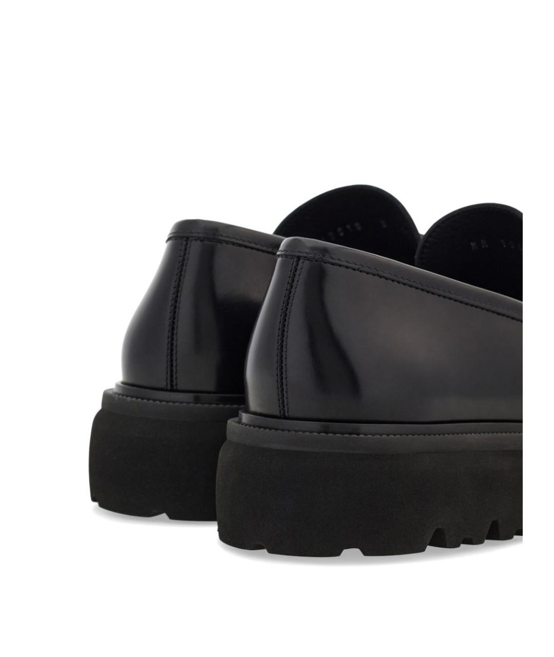 FERRAGAMO Черные кожаные лоферы, фото 2