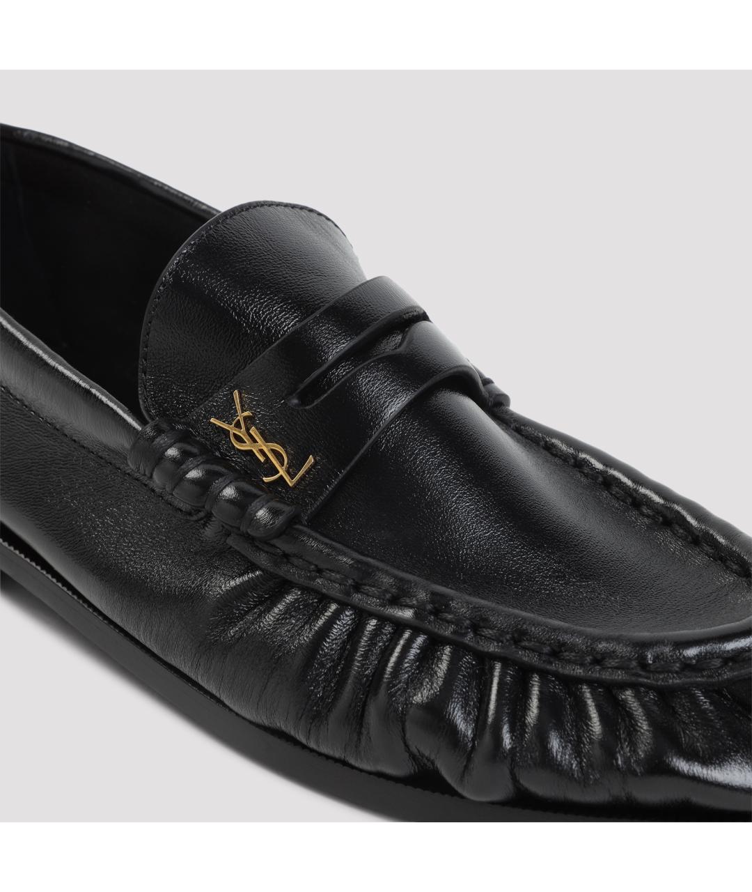 SAINT LAURENT Черные кожаные лоферы, фото 5