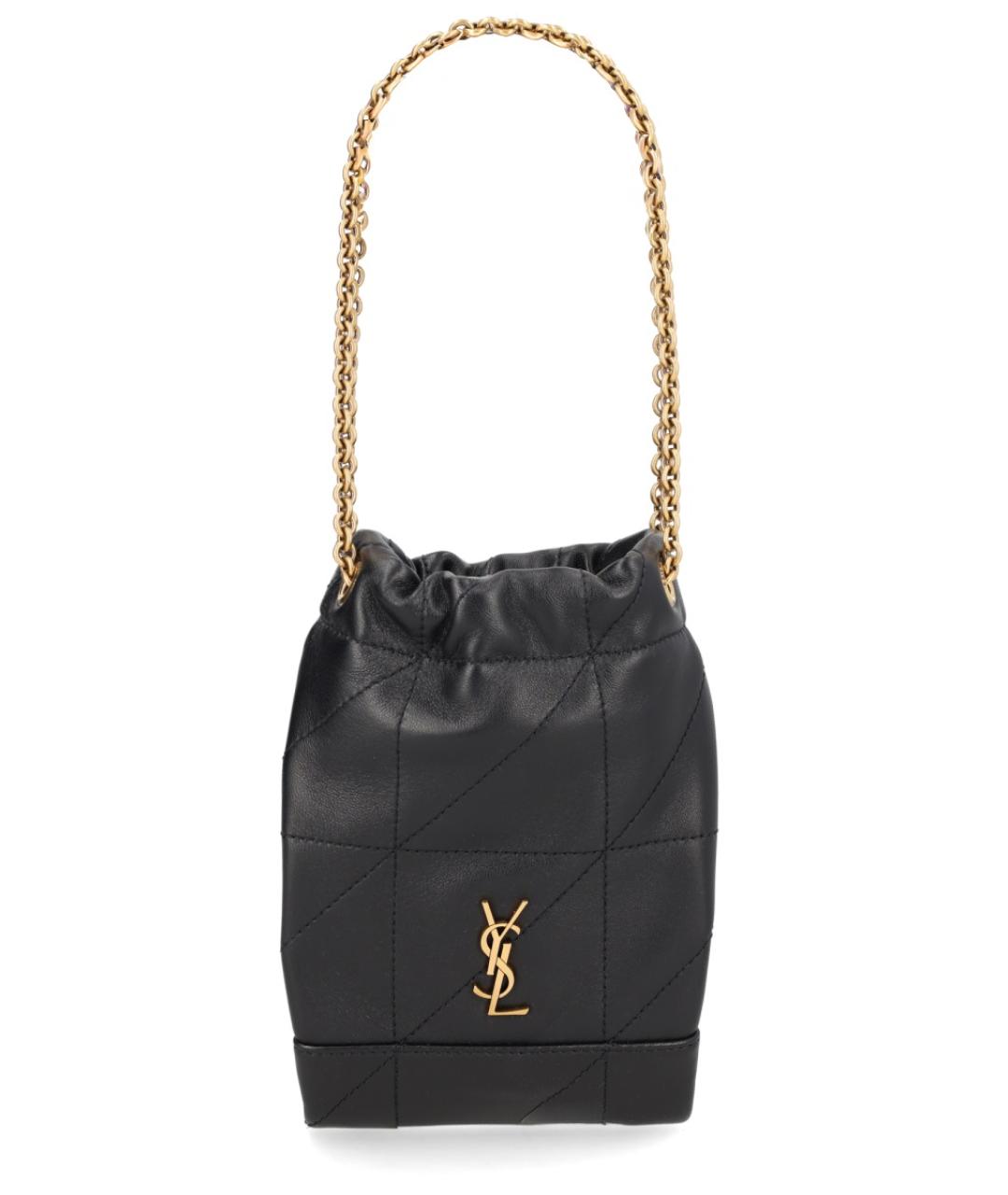 SAINT LAURENT Черная кожаная сумка через плечо, фото 1