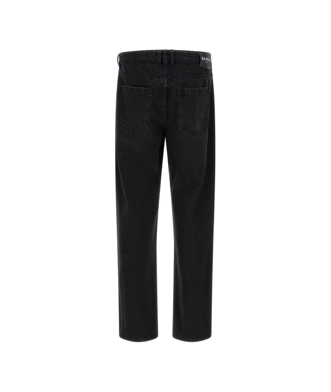 BALMAIN Черные хлопковые прямые джинсы, фото 2