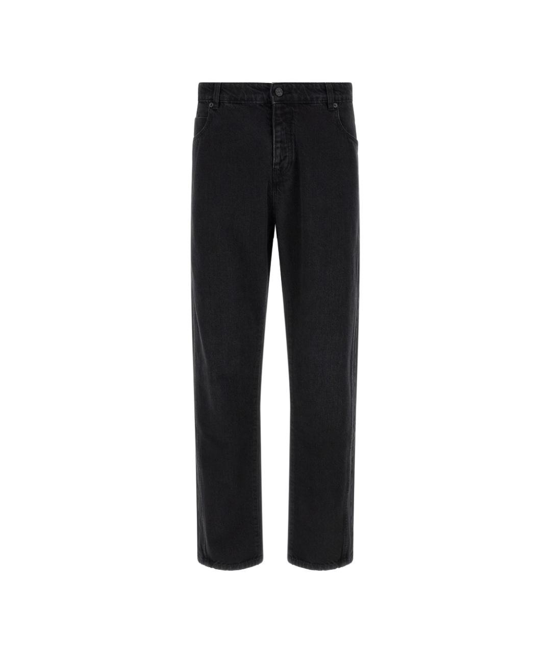 BALMAIN Черные хлопковые прямые джинсы, фото 1