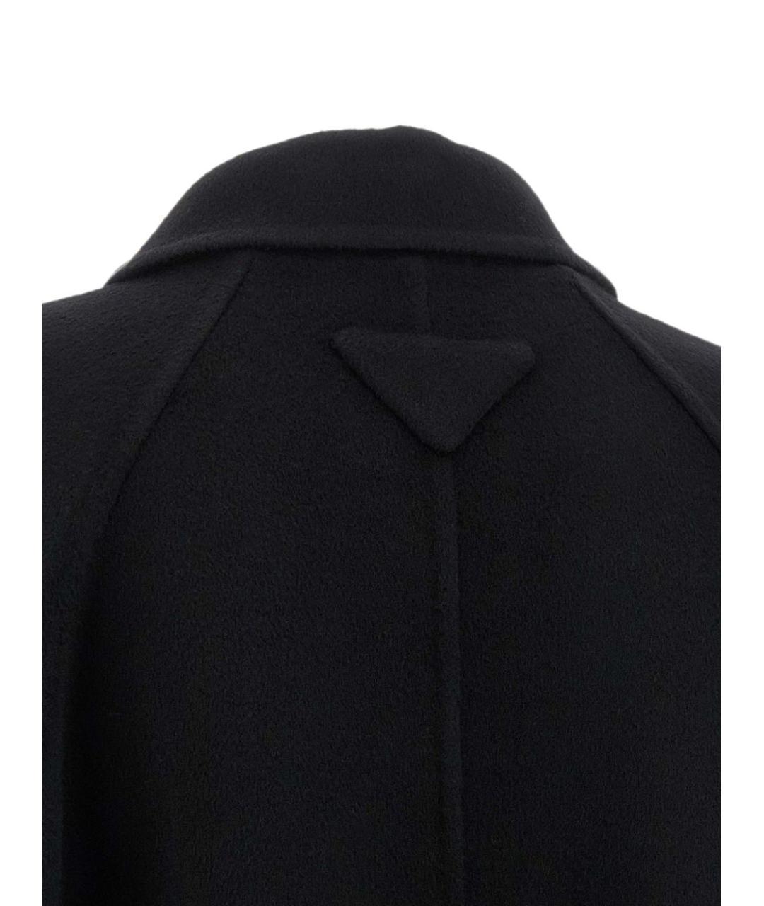 PRADA Черное шерстяное пальто, фото 4