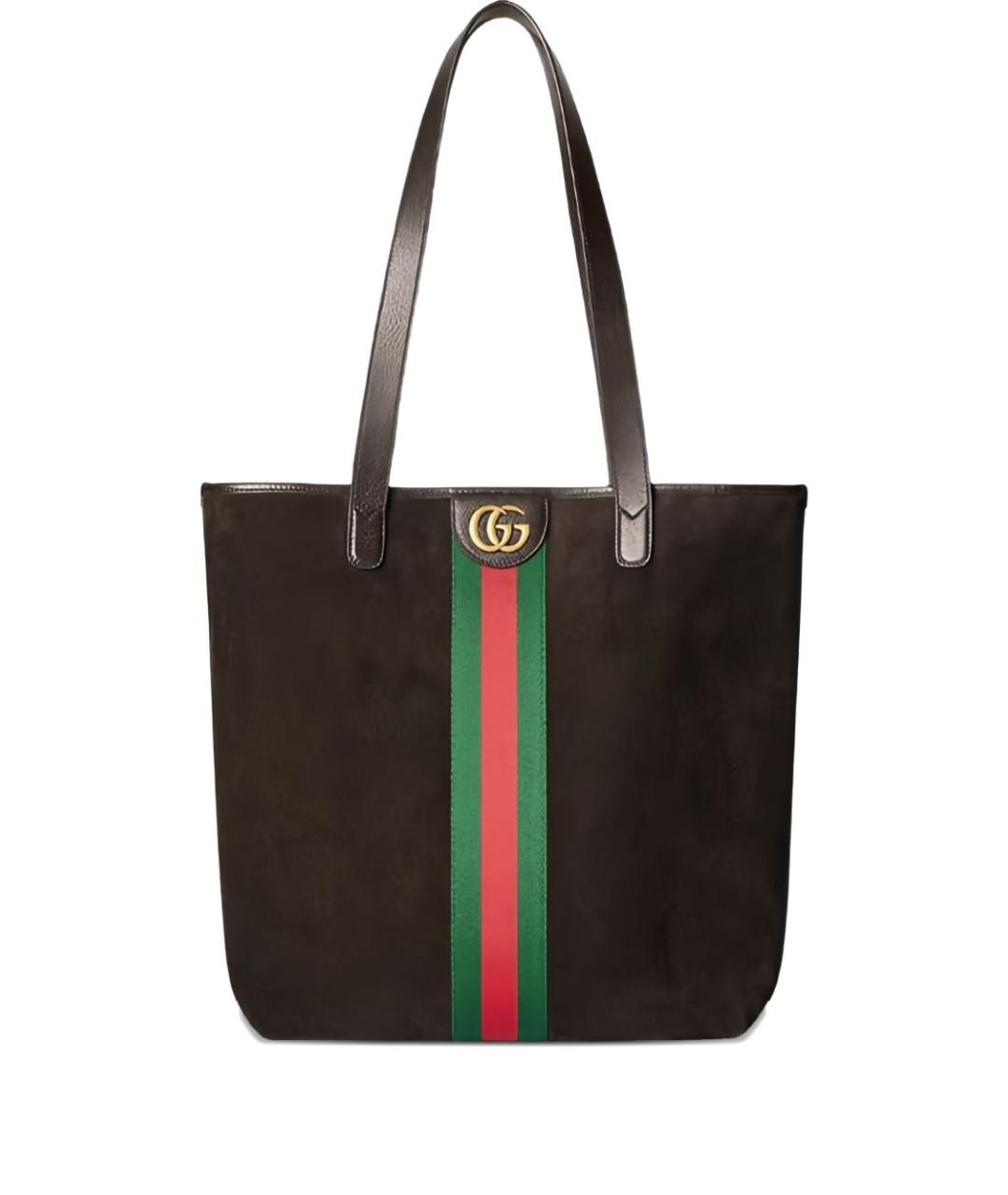 GUCCI Коричневая замшевая сумка тоут, фото 4