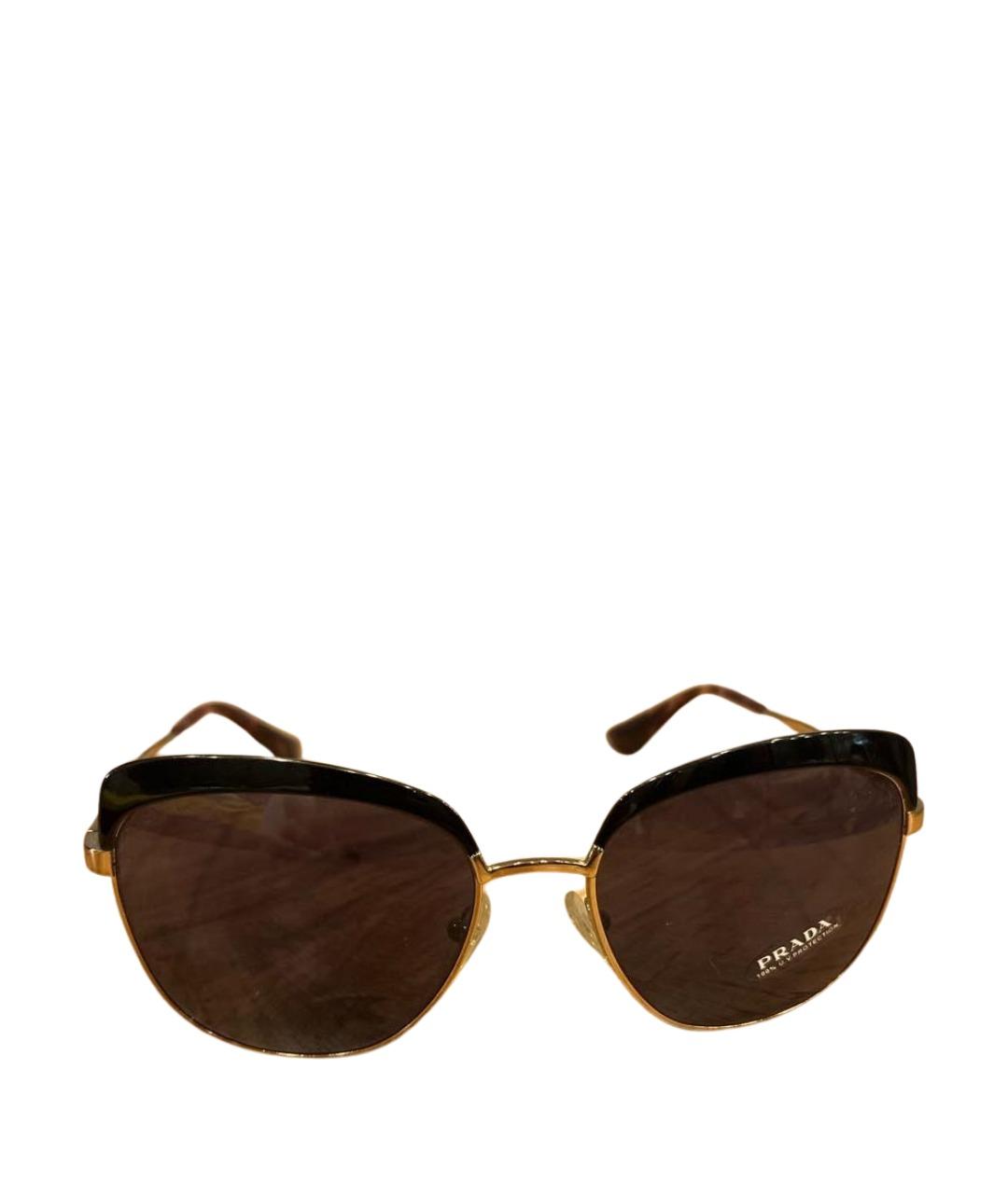 PRADA Черные металлические солнцезащитные очки, фото 1
