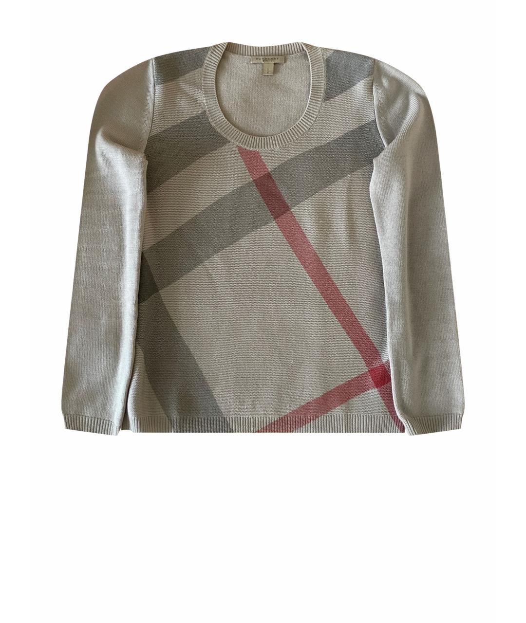 BURBERRY Бежевый шерстяной джемпер / свитер, фото 1