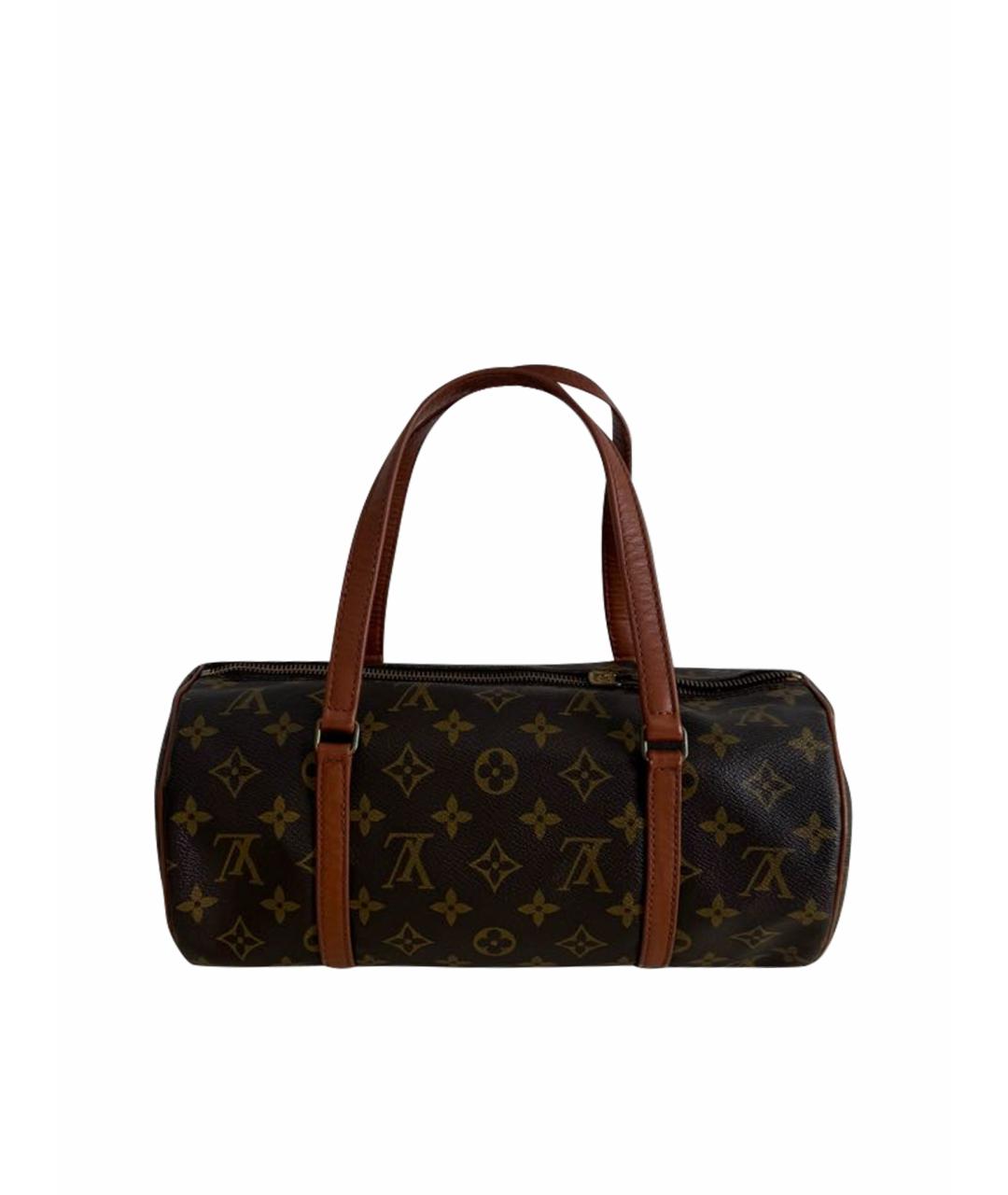 LOUIS VUITTON Коричневая кожаная сумка с короткими ручками, фото 1