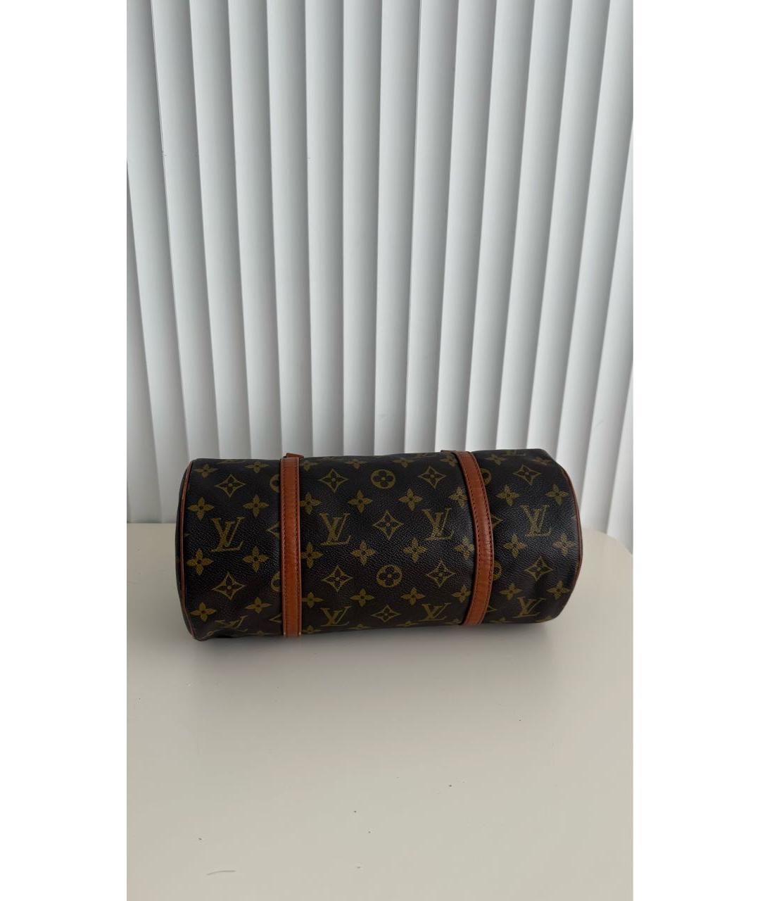 LOUIS VUITTON Коричневая кожаная сумка с короткими ручками, фото 5