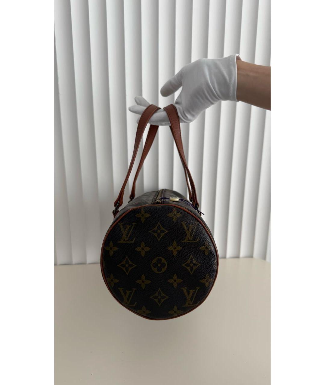 LOUIS VUITTON Коричневая кожаная сумка с короткими ручками, фото 2