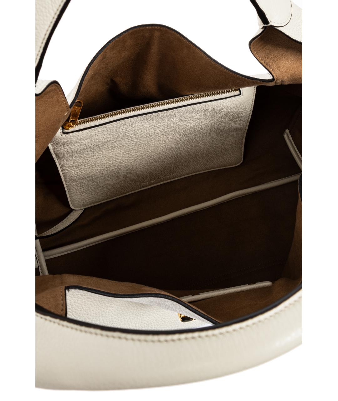 GUCCI Белая кожаная сумка тоут, фото 5