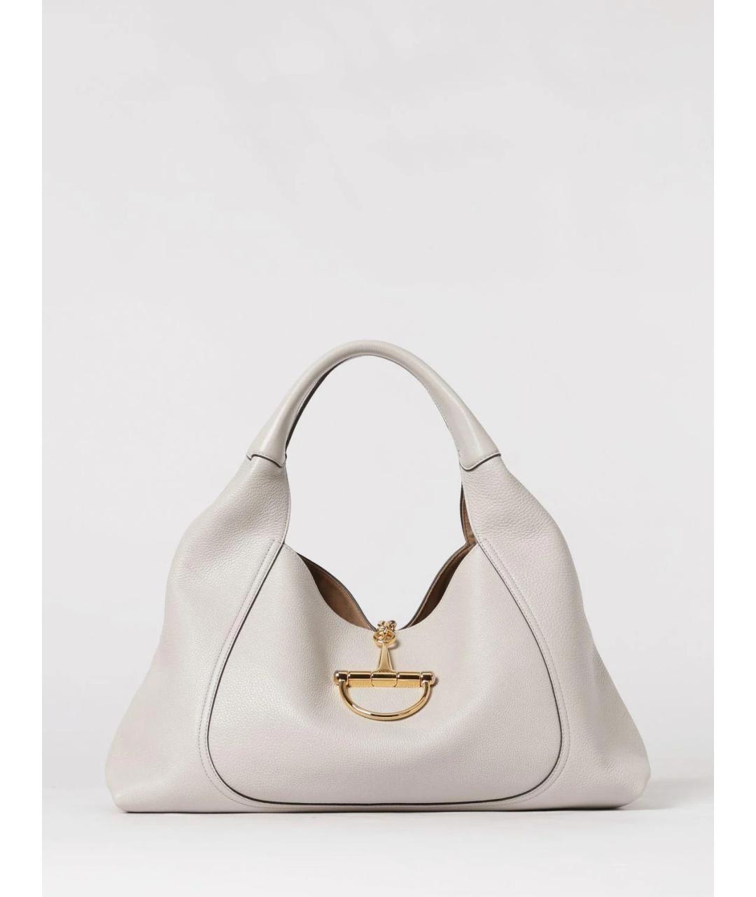 GUCCI Белая кожаная сумка тоут, фото 2