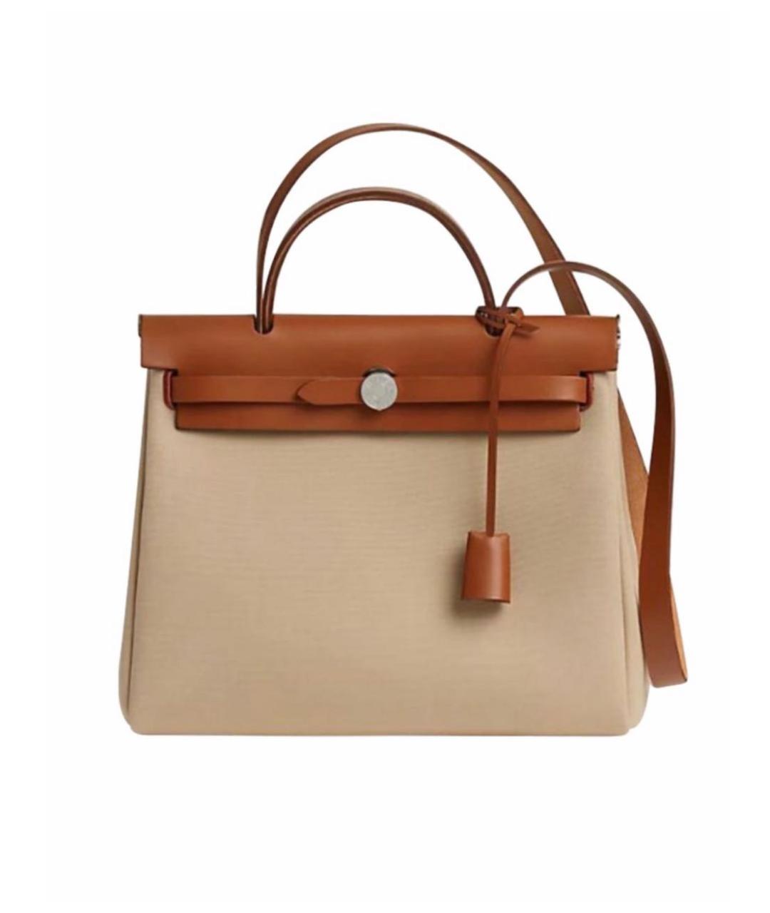 HERMES Бежевая кожаная сумка через плечо, фото 6