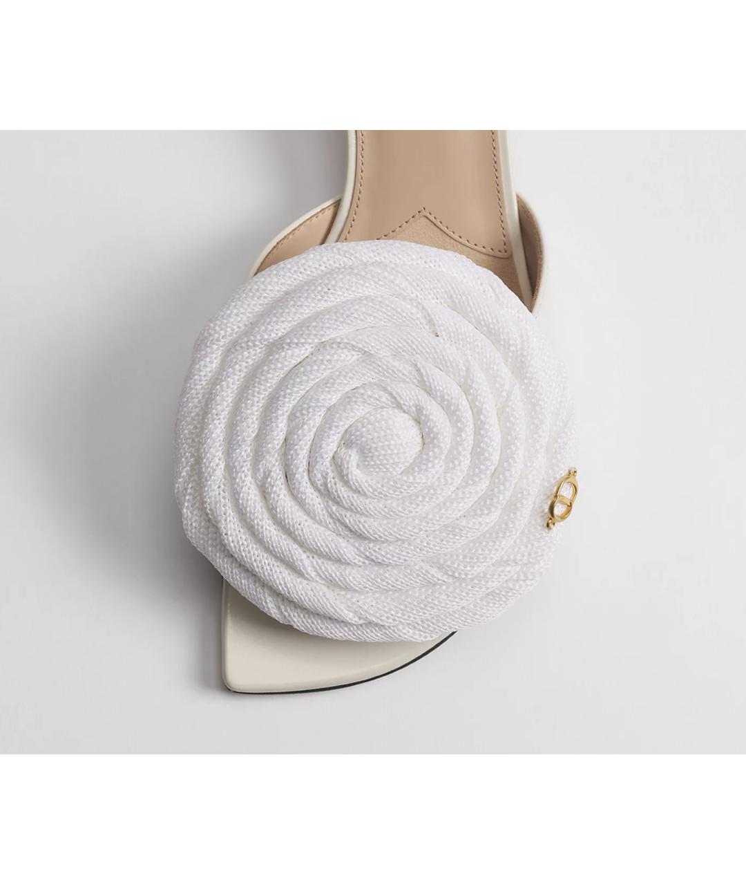 CHRISTIAN DIOR Белые кожаные мюли, фото 2
