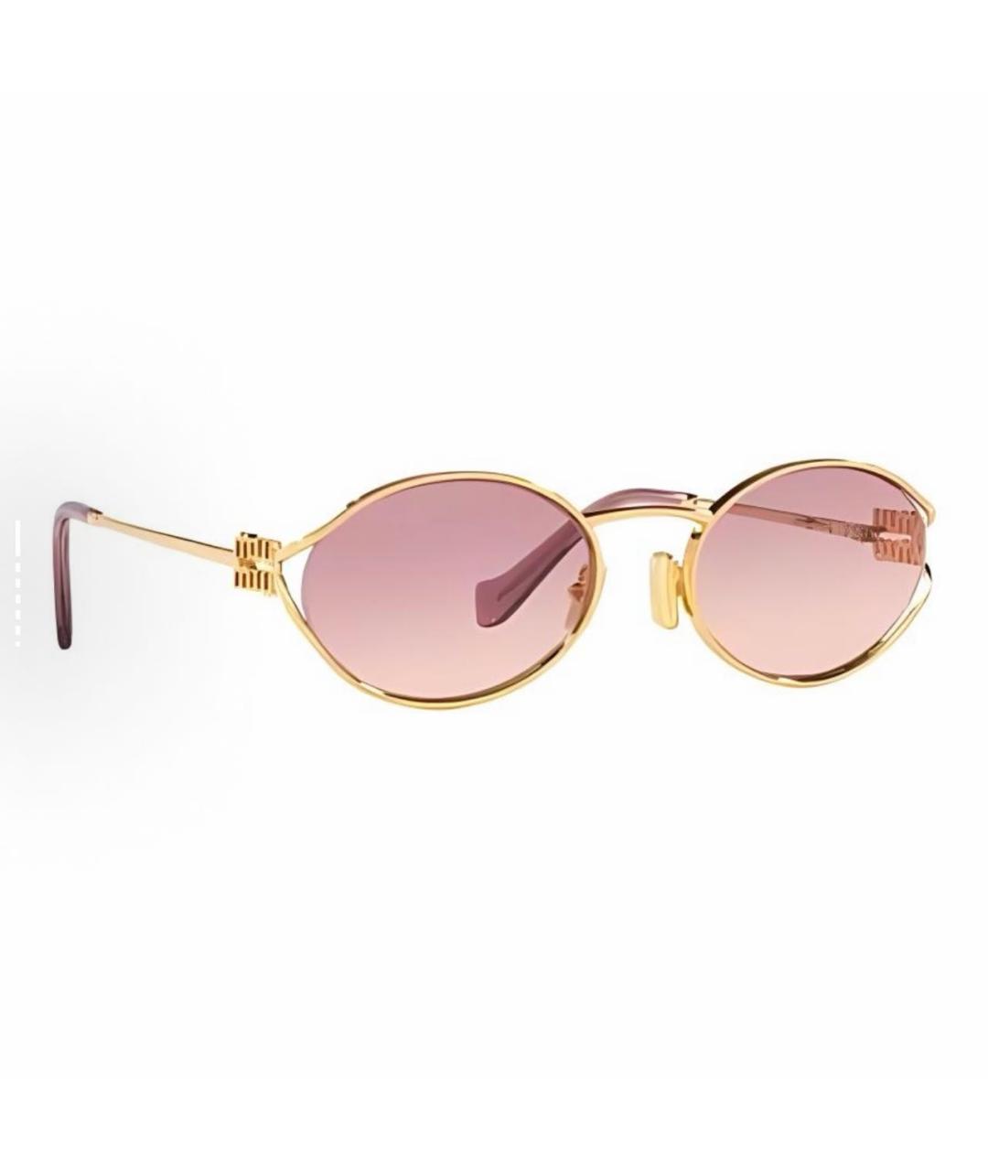 MIU MIU Розовые металлические солнцезащитные очки, фото 9