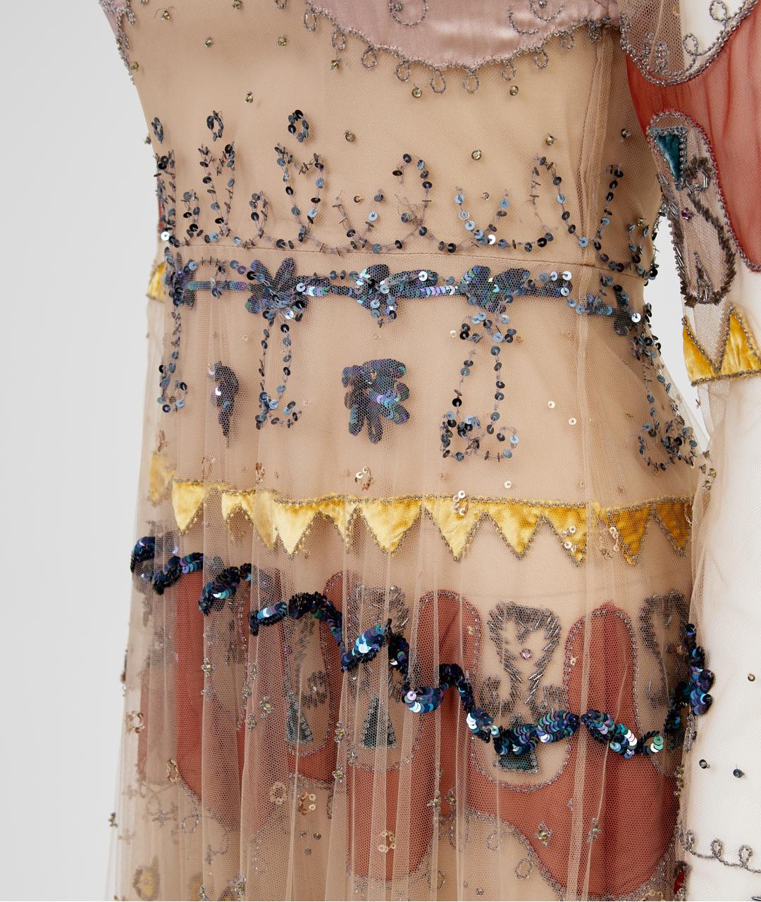 VALENTINO Бежевое вискозное вечернее платье, фото 6