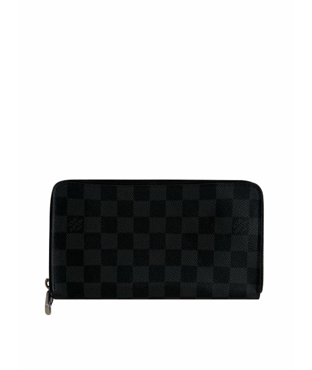 LOUIS VUITTON Антрацитовый кожаный кошелек, фото 1