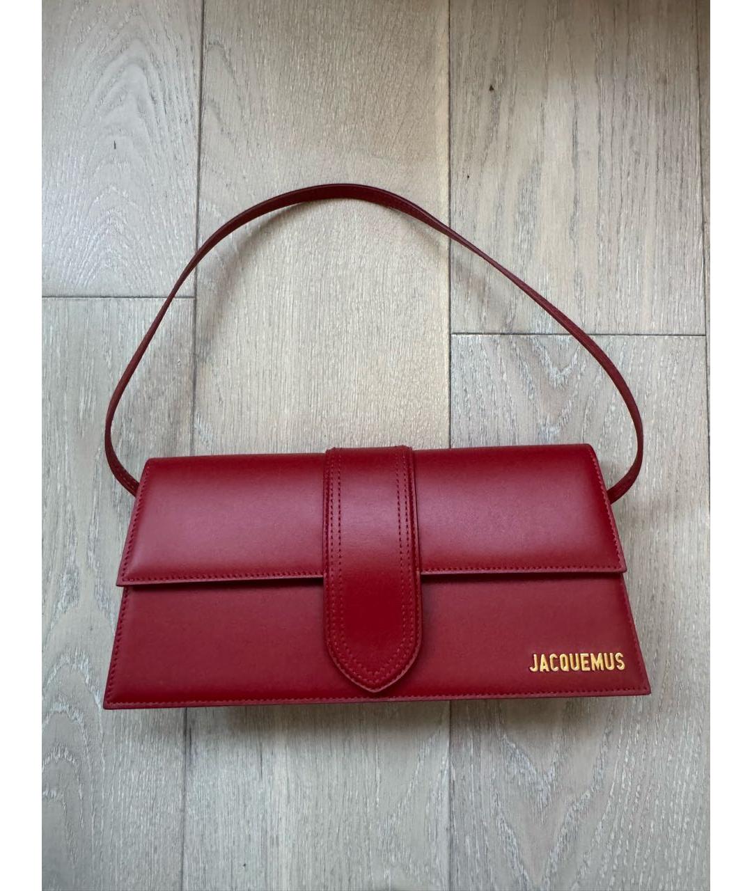 JACQUEMUS Красная кожаная сумка с короткими ручками, фото 7