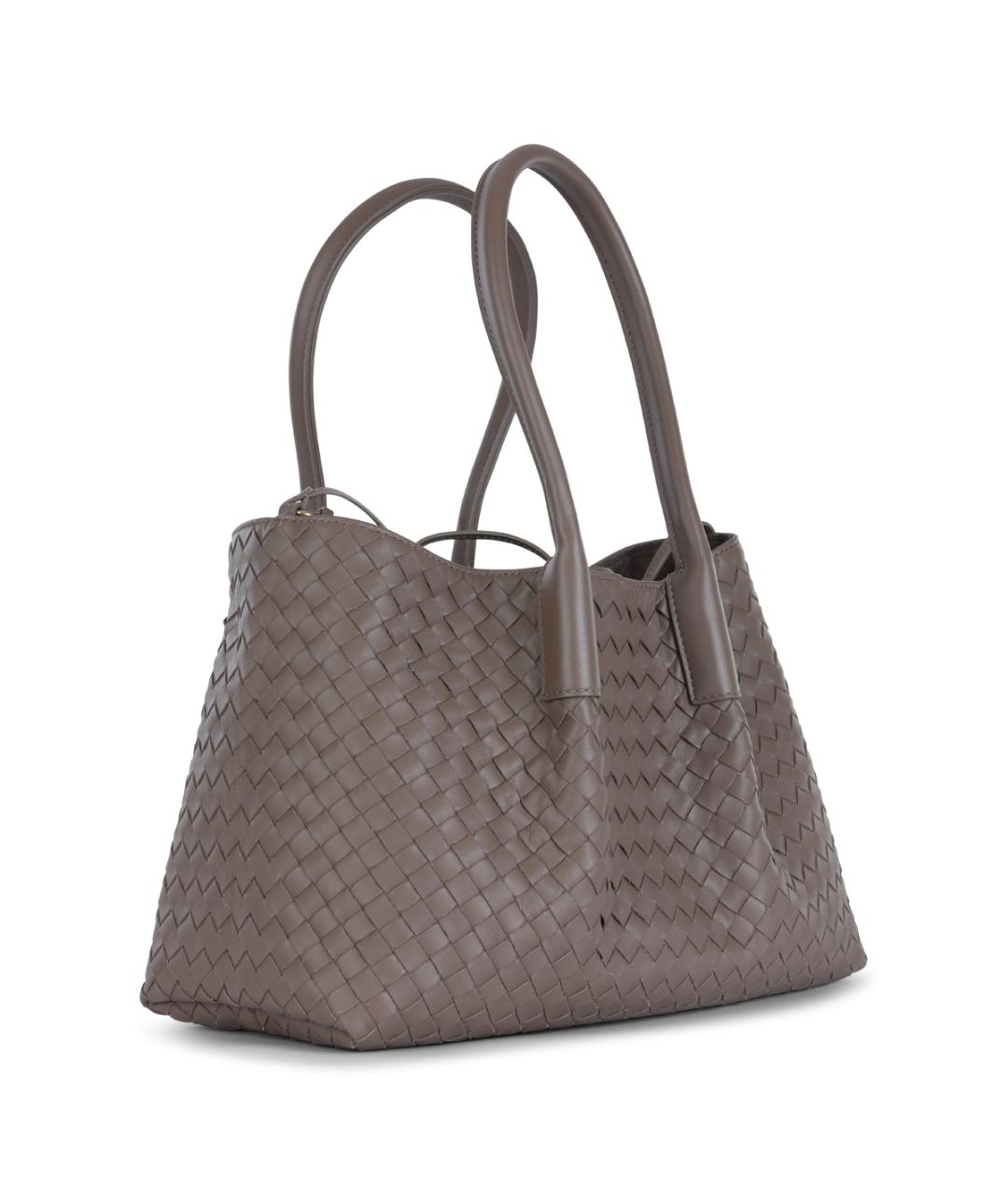 BOTTEGA VENETA Коричневая кожаная сумка тоут, фото 4