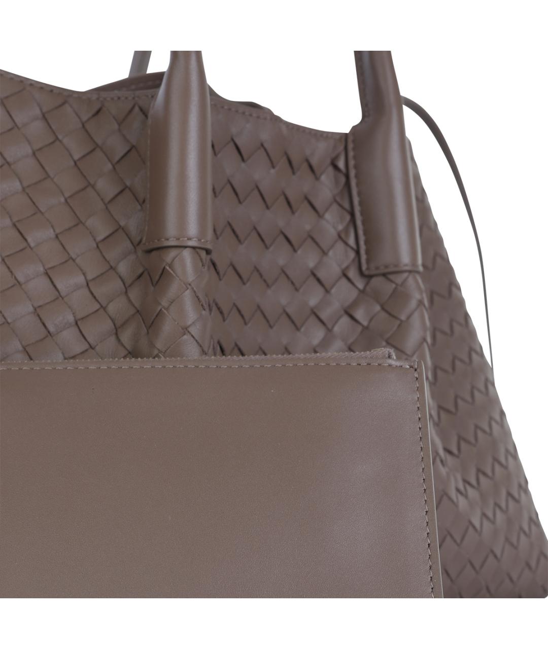 BOTTEGA VENETA Коричневая кожаная сумка тоут, фото 8