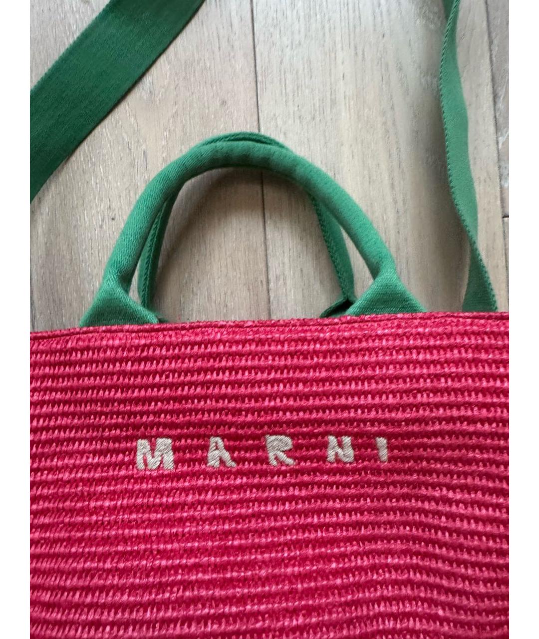 MARNI Розовая рафиевая сумка тоут, фото 3
