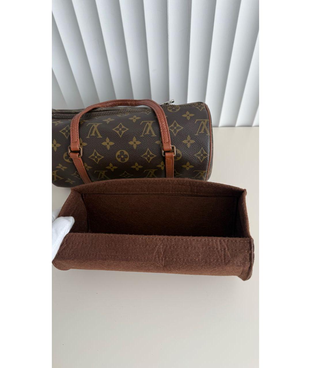 LOUIS VUITTON Коричневая кожаная сумка с короткими ручками, фото 6