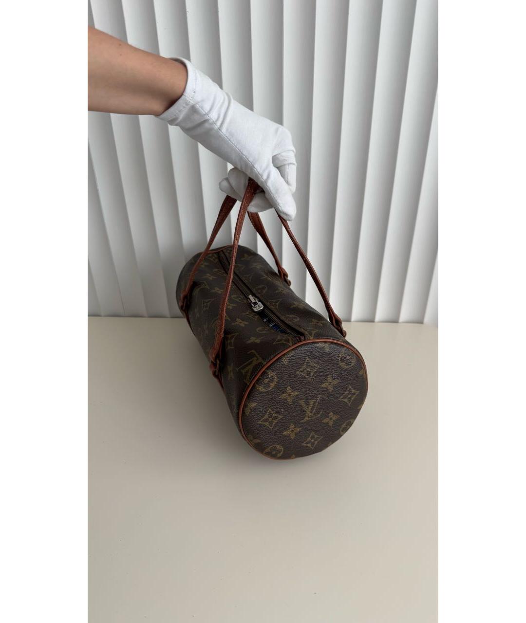 LOUIS VUITTON Коричневая кожаная сумка с короткими ручками, фото 2