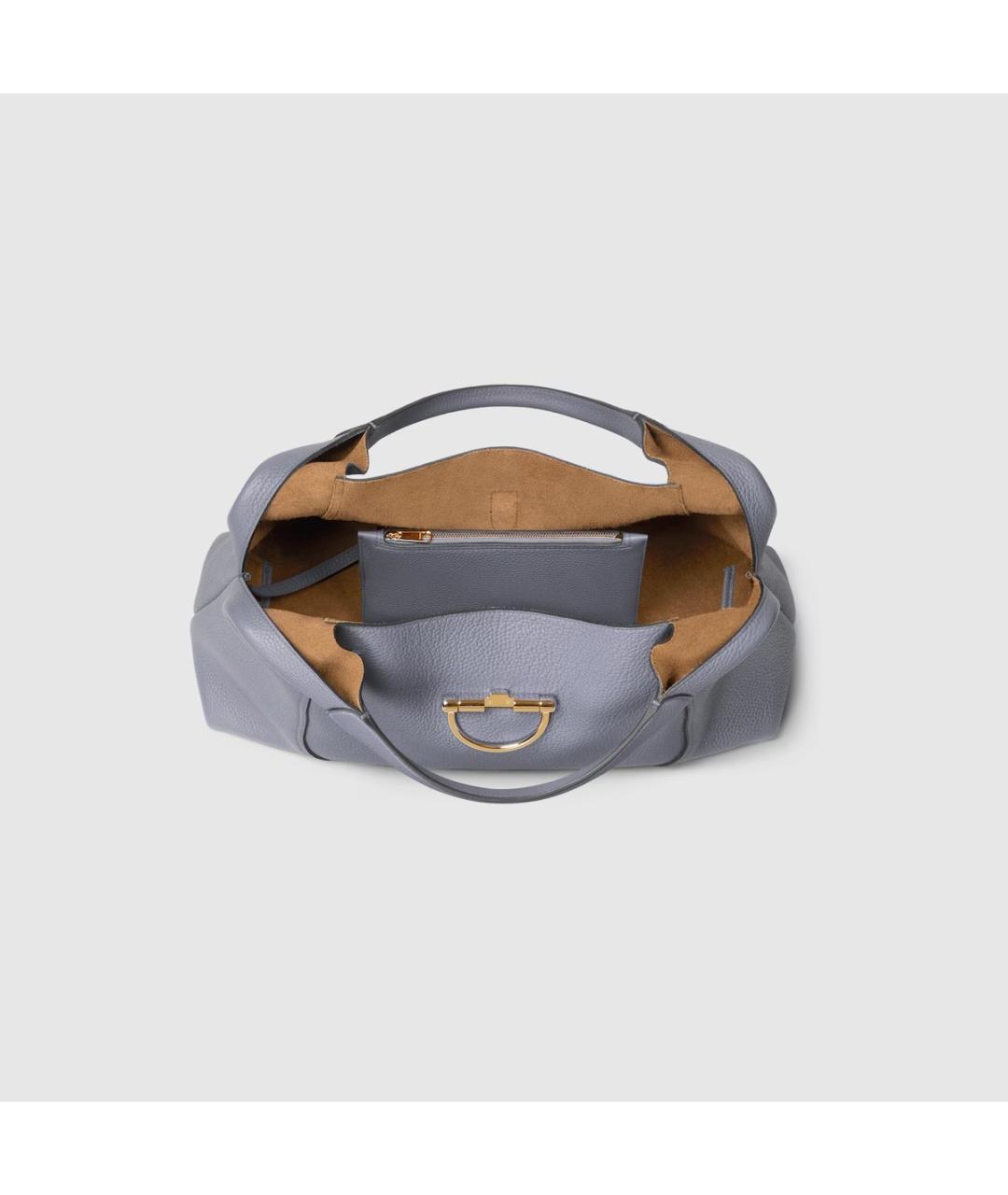 GUCCI Голубая кожаная сумка тоут, фото 3