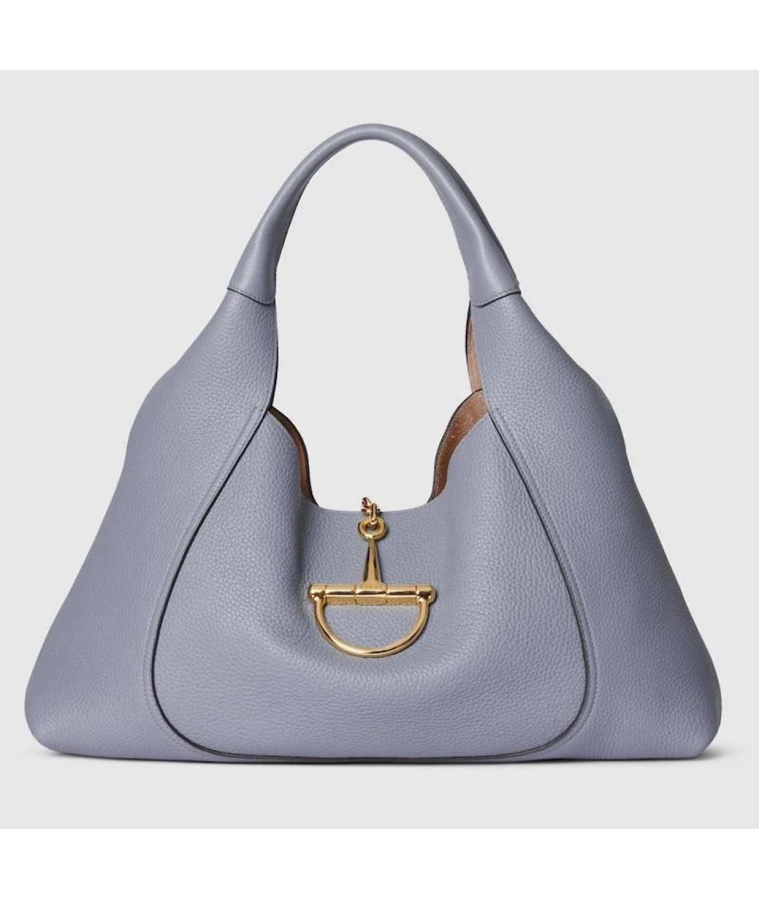 GUCCI Голубая кожаная сумка тоут, фото 9
