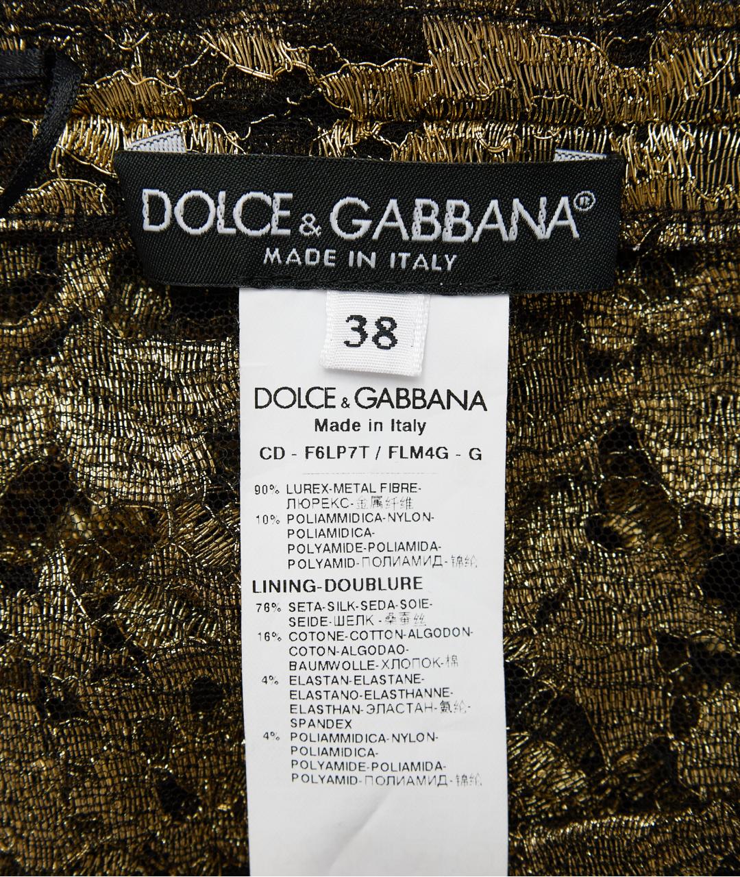 DOLCE&GABBANA Золотое полиамидовое вечернее платье, фото 3