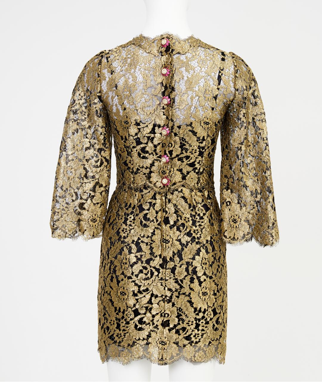 DOLCE&GABBANA Золотое полиамидовое вечернее платье, фото 2