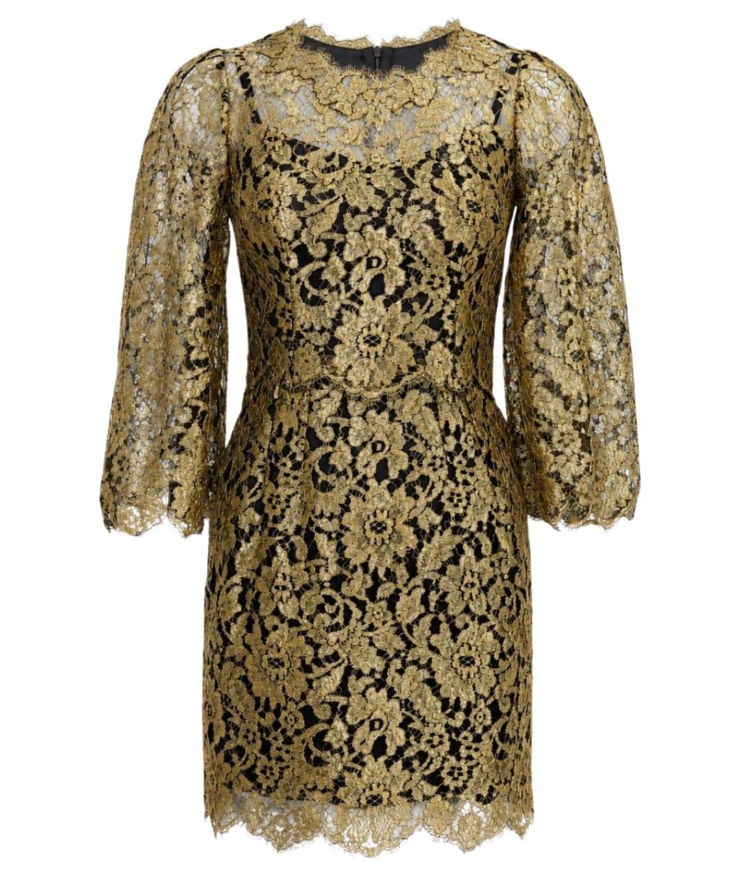 DOLCE&GABBANA Золотое полиамидовое вечернее платье, фото 1