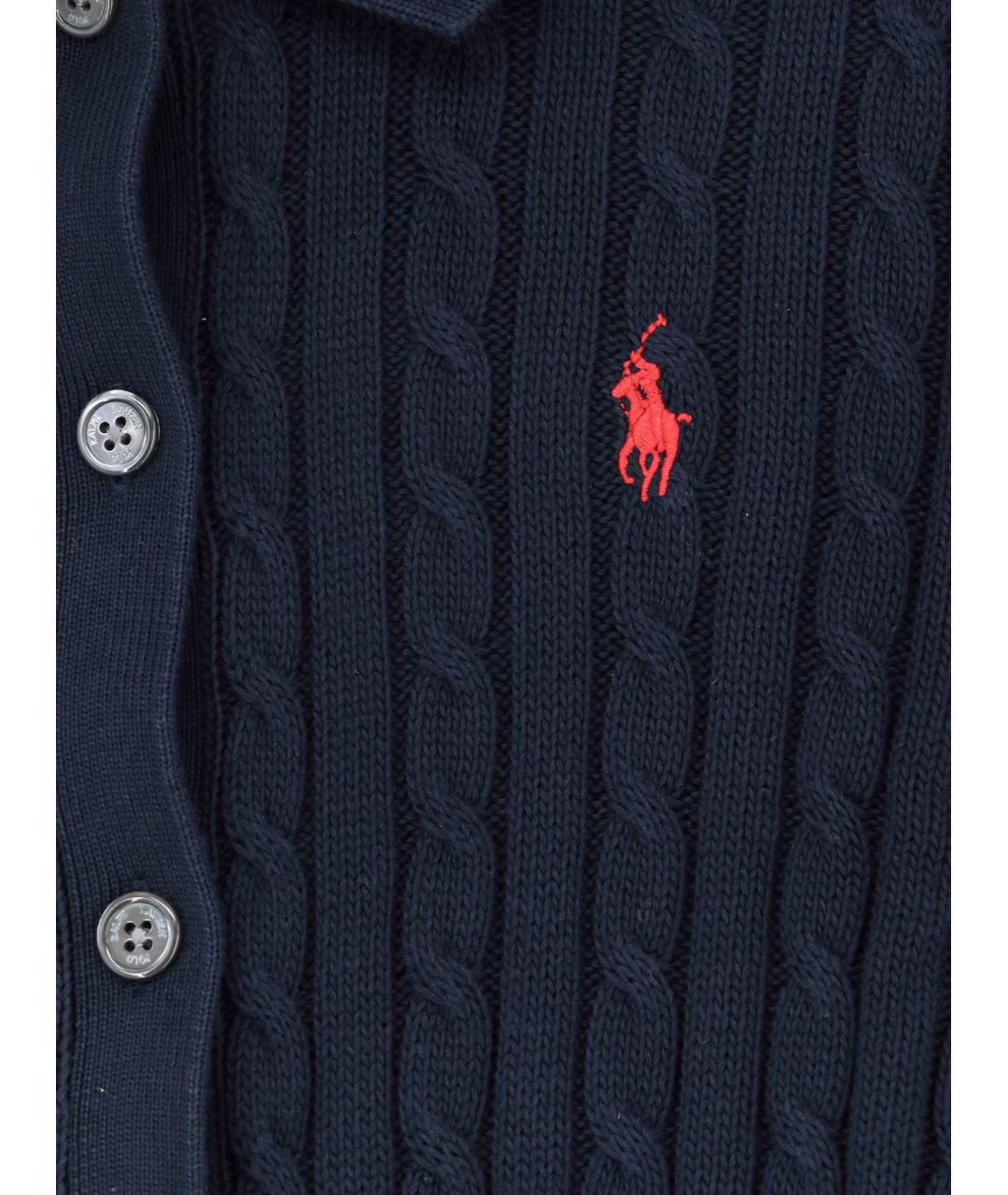 POLO RALPH LAUREN Синий хлопковый кардиган, фото 3