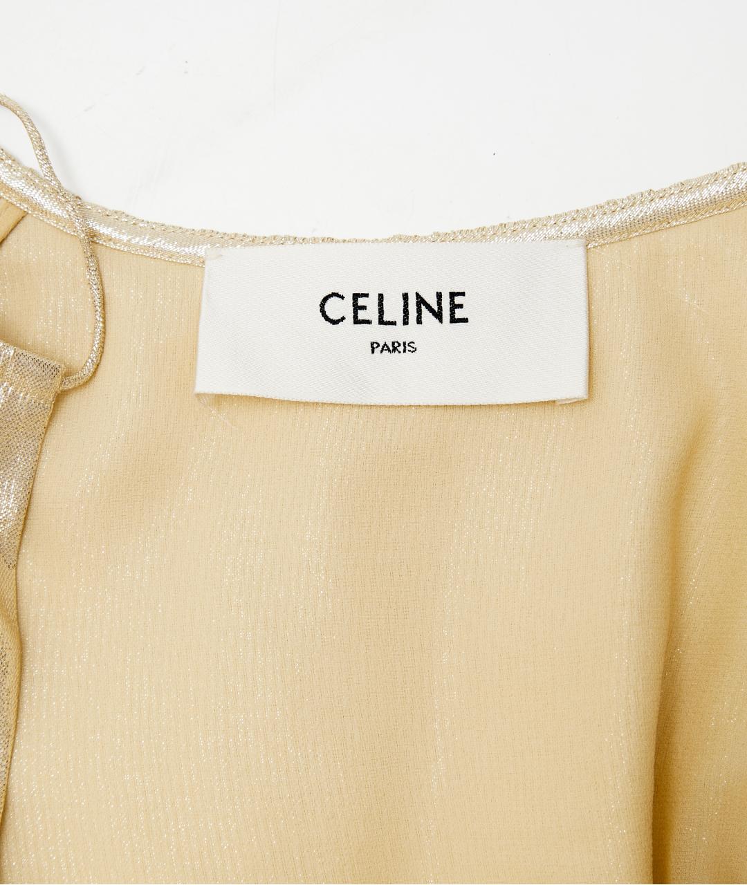 CELINE Бежевое шелковое вечернее платье, фото 3