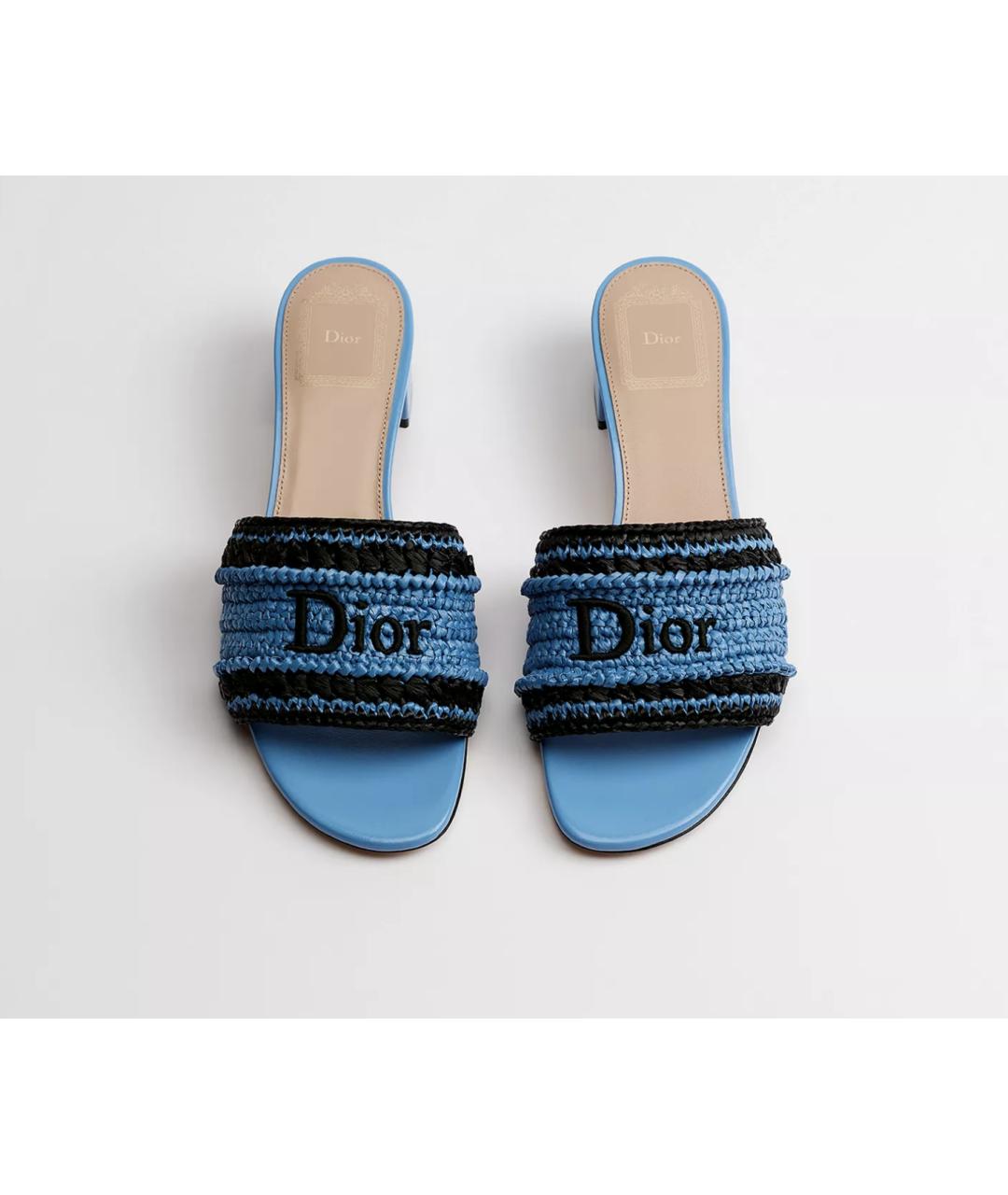 CHRISTIAN DIOR Голубые мюли, фото 2