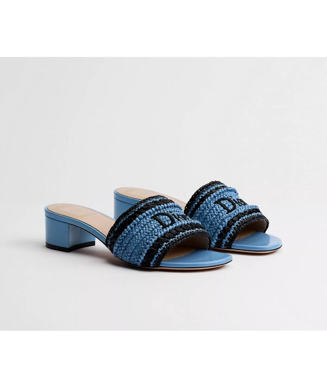 CHRISTIAN DIOR Голубые мюли, фото 3