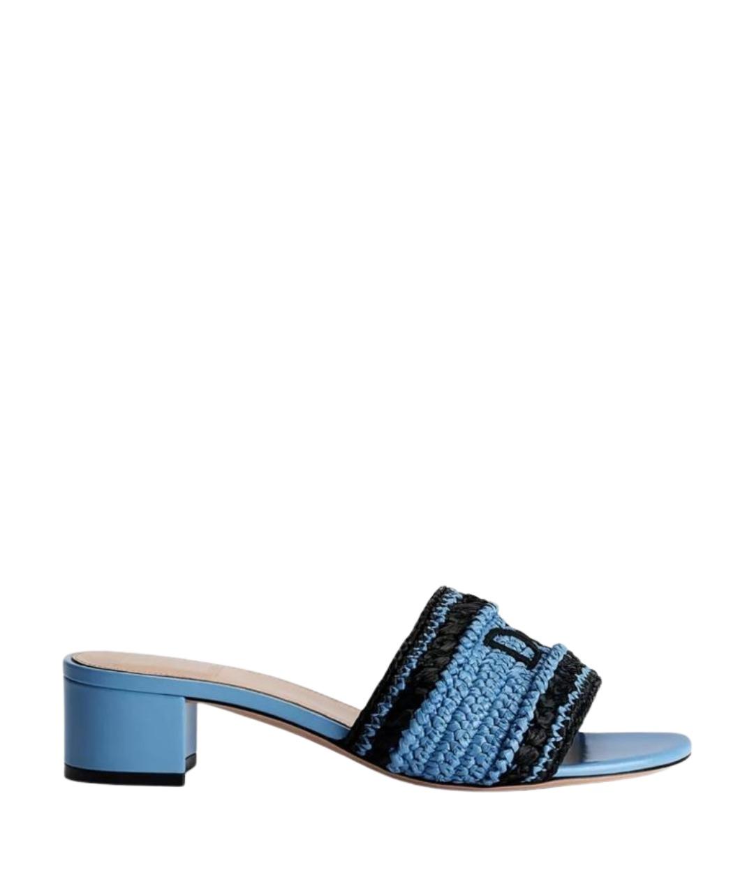 CHRISTIAN DIOR Голубые мюли, фото 1