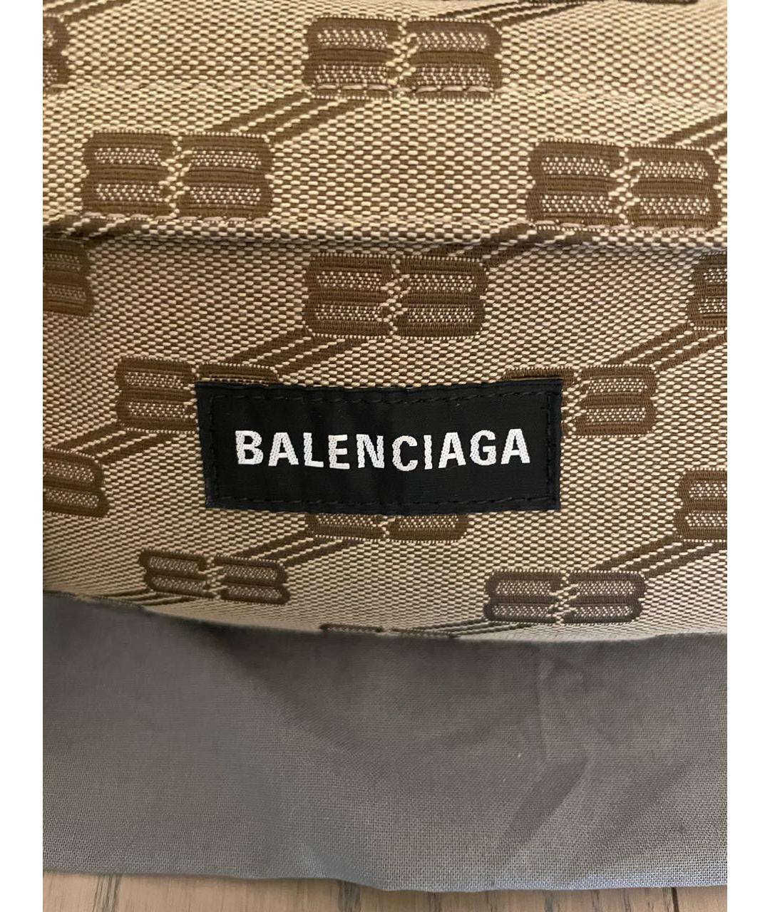 BALENCIAGA Бежевая тканевая поясная сумка, фото 7