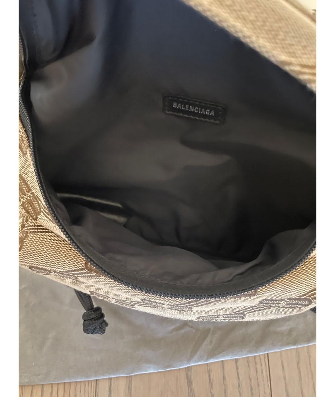 BALENCIAGA Бежевая тканевая поясная сумка, фото 4