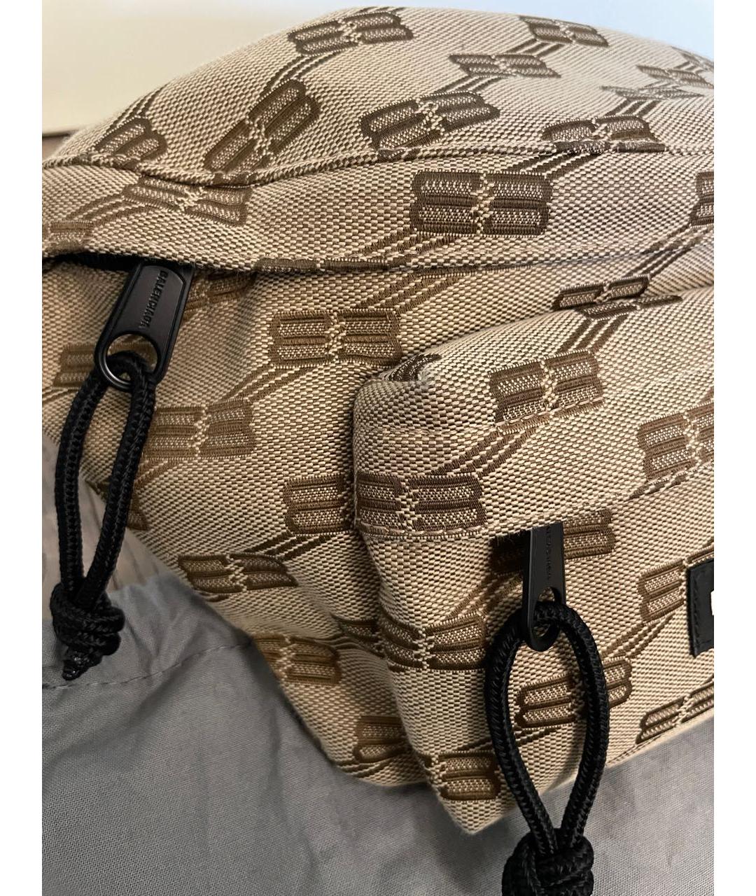BALENCIAGA Бежевая тканевая поясная сумка, фото 6