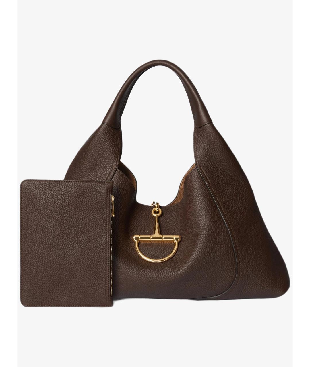 GUCCI Коричневая кожаная сумка тоут, фото 2
